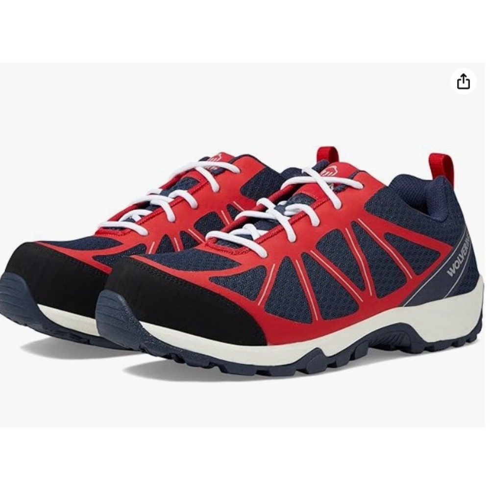 WOLVERINE Carbonmax Men's 11 ‎ Comp Toe EH Work Shoes Amherst II Navy Red NEW